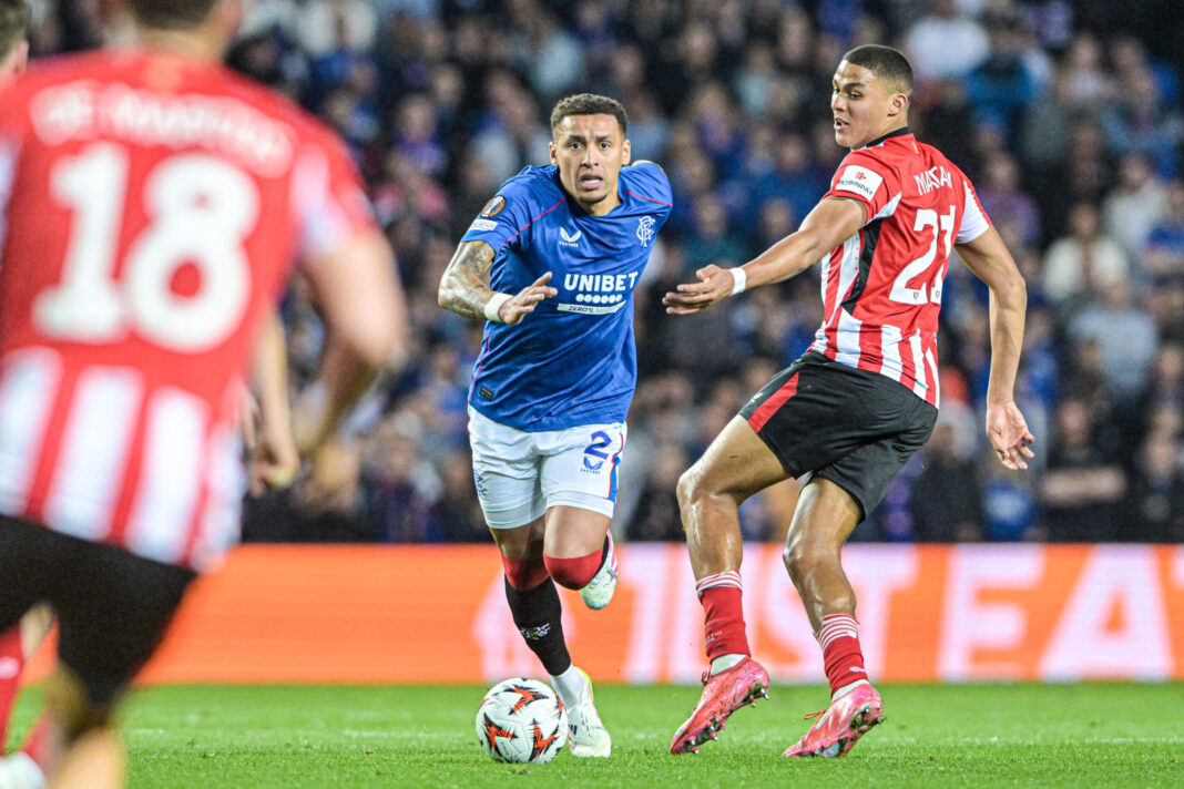 En infériorité numérique pendant 90 minutes, les Rangers tiennent le match nul face à l’Athletic club en quarts de finale aller de Ligue Europa